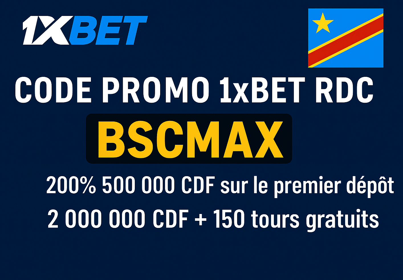 image de présentation du code promo 1xbet en RDC
